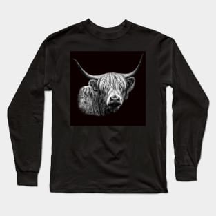 Highland Cow Portrait Long Sleeve T-Shirt